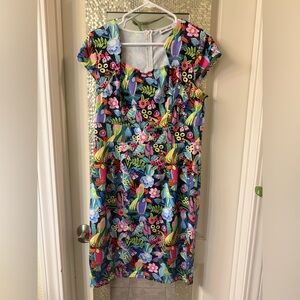 Multicolor bird dress